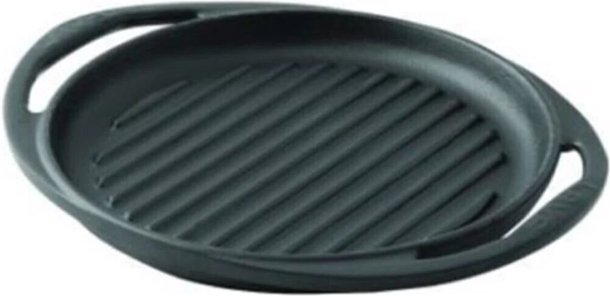 Poêle à Griller En Fonte De Lava - Ø24 Cm - Ronde - Zwart- Convient à Toutes Les Sources De Chaleur - Poêle à Barbecue - BBQ 2 Poêle à Griller En Fonte De Lava - Ø24 Cm - Ronde - Zwart- Convient à Toutes Les Sources De Chaleur - Poêle à Barbecue - BBQ – Image 2