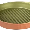 Poêle à Griller Florina Forest Ronde - Fonte D'aluminium - 28cm - Toutes Sources De Chaleur - Revêtement 3 Couches - Sans PFOA - Design Scandinave - Cuivre / Vert