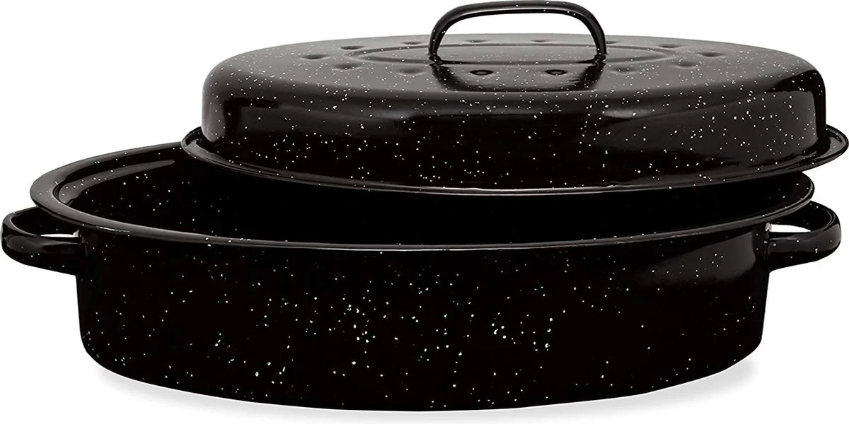 Millvado Granite Collection - Pan à Rôtir Ovale - Casserole Ovale / Casserole Avec Couvercle - Casserole De Jeu De 28 Cm 2 Millvado Granite Collection - Pan à Rôtir Ovale - Casserole Ovale / Casserole Avec Couvercle - Casserole De Jeu De 28 Cm – Image 2