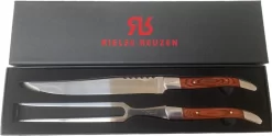 Set à Découper Laguiole - 2 Parties - Par Rielse Reuzen - Set à Découper - Couteau à Découper - Set De Couteaux BBQ - Fourchette à Viande - Couteau à Découper