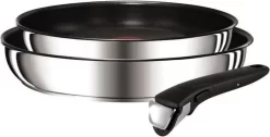 TEFAL INGENIO INSPIRATION Set De 2 Poeles 22-26cm + 1 Poignée L9409002 Toutes Sources De Chaleur Y Compris Induction