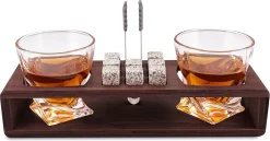 Ensemble De Verres à Whisky Et Ensemble De Pierres à Whisky / 2 Verres à Whisky 8 Pierres à Whisky Dans Un Cadre En Bois + Coffret Cadeau / Cadeaux Pour Hommes / Ensemble Cadeau à Whisky / Idée Cadeau / Verres En Cristal (rouge Vintage) -Fournitures De Cuisine Boutique 1200x627 2