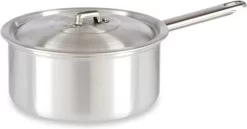 Casserole/saucière/saucière Couleur Argent 35 X 20 X 12 Cm En Aluminium 2 Litres - Avec Couvercle Pratique - Casseroles De Cuisson