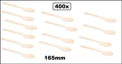400x Cuillère En Bois Bio Naturel 165mm Next Generation - Couverts Cuillère à Soupe Cuillère à Soupe Bois Durable Remuer La Glace Dîner Restaurant
