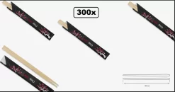 300x Baguettes Baguettes 21cm Dans Un étui Noir Sushi Baguettes Baguettes Chinois Japon Festival Indien Nourriture Thème Fête