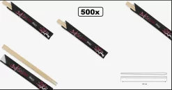 500x Baguettes Baguettes 21cm Dans Un étui Noir Sushi Baguettes Baguettes Chinois Japon Festival Indien Nourriture Thème Fête
