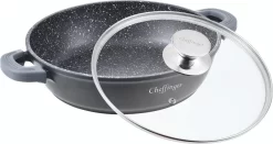 Clifter Casserole / Low Pan / Plat De Service - Revêtement En Marbre - Avec Poignées Amovibles En Silicone - Acier Inoxydable - 28cm -Fournitures De Cuisine Boutique 1200x638