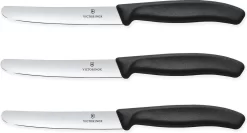 Ensemble De Couteaux De Table Victorinox Swiss Classic 3 Pièces - Acier Inoxydable - Zwart - Lame De 11 Cm - Va Au Lave-vaisselle