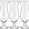 4x Verres à Verres à Cocktail / Verres Hawaii Bleus Transparents 440 Ml - Avec Gobelet Doseur En Acier Inoxydable / Taille De Barre 2-en-1 15/30 Ml