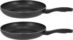 Set De 2x Poêles à Frire Noir En Aluminium Mare Avec Revêtement Antiadhésif 31 Cm - Poêles à Sauteuses
