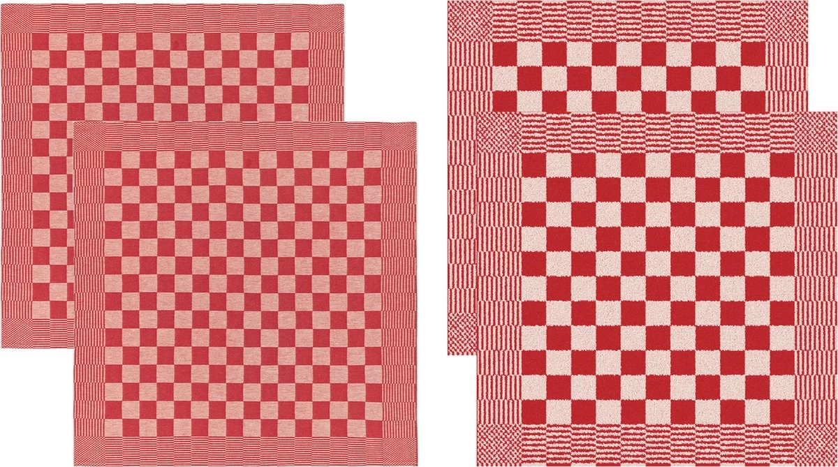DDDDD De Cuisine Rouge - 2x Torchon 55x50 Cm + 2x Torchon 65x65 Cm - Barbecue 1 DDDDD De Cuisine Rouge - 2x Torchon 55x50 Cm + 2x Torchon 65x65 Cm - Barbecue