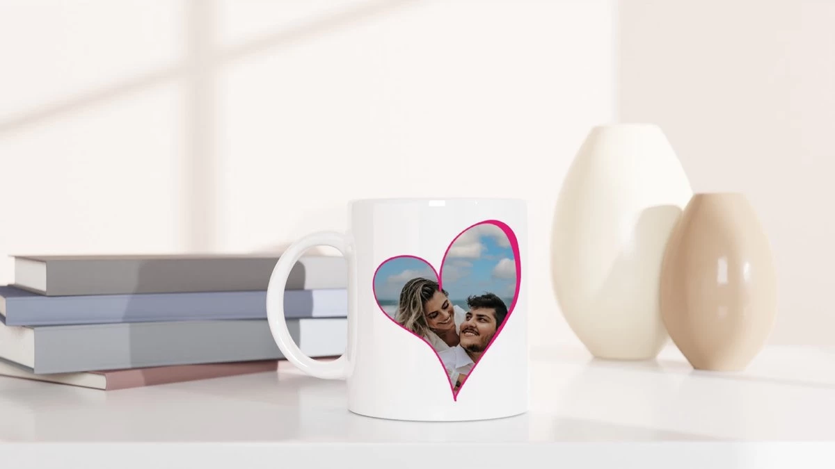 Tasse à Café Personnalisée Avec Photo En Cœur - Tasse à Café Witte 325 Ml - Avec Oreille - Céramique - Tasse à Thé - Verre à Thé 4 Tasse à Café Personnalisée Avec Photo En Cœur - Tasse à Café Witte 325 Ml - Avec Oreille - Céramique - Tasse à Thé - Verre à Thé – Image 4