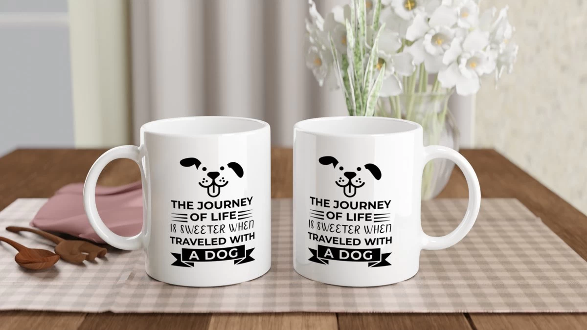 Le Voyage De La Life Est Plus Doux Lorsqu'il Voyage Avec Une Tasse En Céramique Pour Chien, Un Cadeau Pour Les Amoureux Des Chiens, Une Tasse à Café Pour Les Amoureux Des Chiens, D015-219W, 11 Oz, 2 Le Voyage De La Life Est Plus Doux Lorsqu'il Voyage Avec Une Tasse En Céramique Pour Chien, Un Cadeau Pour Les Amoureux Des Chiens, Une Tasse à Café Pour Les Amoureux Des Chiens, D015-219W, 11 Oz, – Image 2