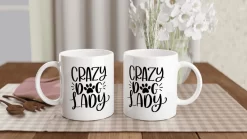 Tasse En Céramique De Crazy Dog Lady, Tasses De Cadeau Drôle Pour Les Femmes, Cadeau Uniek Pour Les Amoureux Des Chiens, Cadeaux De Propriétaires De Chiens, D015-064W, 11 Oz, -Fournitures De Cuisine Boutique 1200x675 91