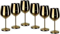 Verres à Vin En Acier Inoxydable - Coupes à Vin De Style Royal / Haute Qualité - - Perfect Pour La Home, Les Restaurants Et Les Fêtes - Verres à Champagne Produit Premium / Verres à Cocktail Toniques