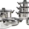 Ensemble De Casseroles En Acier Inoxydable / Casseroles En Acier Inoxydable Avec Couvercles 12 Pièces - Casseroles - Cuisson - Ustensiles De Cuisine