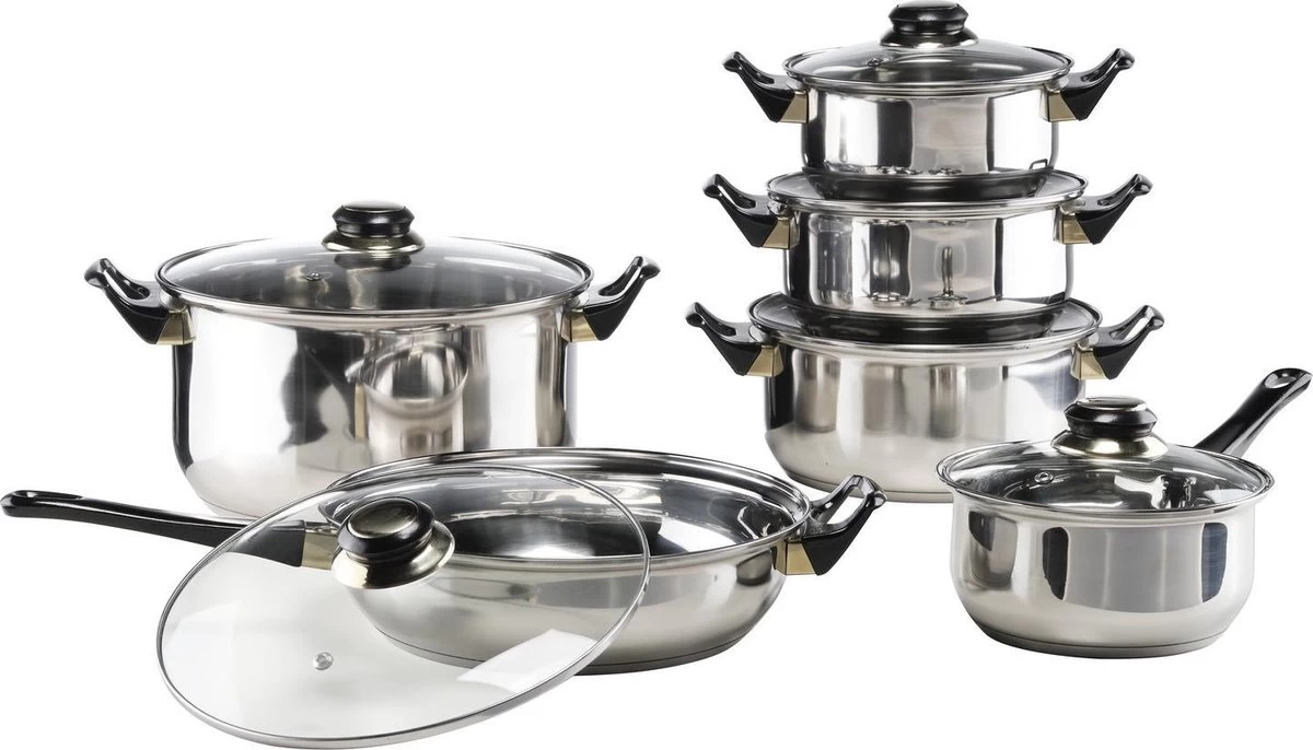 Ensemble De Casseroles En Acier Inoxydable / Casseroles En Acier Inoxydable Avec Couvercles 12 Pièces - Casseroles - Cuisson - Ustensiles De Cuisine 1 Ensemble De Casseroles En Acier Inoxydable / Casseroles En Acier Inoxydable Avec Couvercles 12 Pièces - Casseroles - Cuisson - Ustensiles De Cuisine