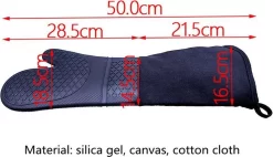 TDR - Siliconen De Gants De Four En Silicone Avec Doublure En Coton Doux, Gants De Four Extra Longs Résistants à La Chaleur Pour La Cuisson, La Cuisson, Les Grillades - Noir -Fournitures De Cuisine Boutique 1200x691 7