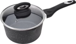 Casseroles Noires Avec Couvercle En Verre 18 Cm - Ustensiles De Cuisine - Ustensiles De Cuisine - Cuisson - Casseroles Et Poêles - Casseroles / Casseroles - Casseroles En Aluminium