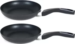 Set De 2x Pièces Petites Poêles En Aluminium Noir Gusto Avec Revêtement Antiadhésif 20 Cm - Poêles à Sauteuses