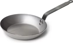 De Buyer Poêle En Tôle D'acier Ø 24cm - Sans PFAO & PTFE - Geen Induction - Revêtement Anti-adhérent En Cire Naturelle