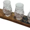 Support Vintage Et 3 Verres à Whisky Glencairn Série CUT - Support Fabriqué En Ecosse à Partir D'anciens Fûts De Whisky