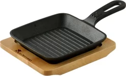Poêle à Griller De Luxe Mini - Avec Planche De Service - Fonte - Cuisson - Salle à Manger - Cuisine - Autres Casseroles - Induction - Gaz - Casseroles - Poêles