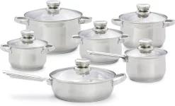 MAGNANi Ensemble De 6 Casseroles Et Poêles Avec Couvercles Tout Feux, Ensemble De Casseroles à Induction En Acier Inoxydable Comprenant 3 Casseroles, Une Marmite à Soupe, Une Poêle à Frire -Fournitures De Cuisine Boutique 1200x728