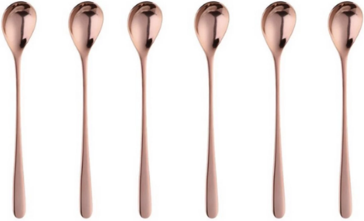 KELERINO. Cuillères à Latte Macchiato - Cuillères à Yogourt, à Dessert Ou à Café En Acier Inoxydable - 6 Pièces - Cuivre 1 KELERINO. Cuillères à Latte Macchiato - Cuillères à Yogourt, à Dessert Ou à Café En Acier Inoxydable - 6 Pièces - Cuivre