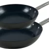 Jazz Set De Poêles à Frire Induction 2 Pièces 24 Et 28 Cm Acier Carbone Noir - Revêtement Antiadhésif Pré-assaisonné