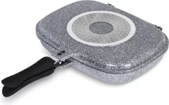 Edënbërg Stonetec Line - Luxe à Griller Double Face En Aluminium De Luxe - Ø 32cm - 3,7 Litres - Revêtement Céramique / Marbre