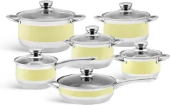 Edënbërg Prestige Line - Batterie De Cuisine De Luxe En Acier Inoxydable 12 Pièces - Équipé D'un Fond à 9 Couches!