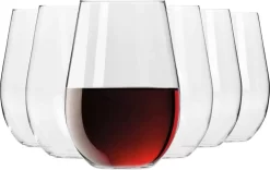 KROSNO Sans Verres à Vin Rouge | Lot De 6 | 580ML | Collection Harmony | Peut également être Utilisé Comme Verre à Jus D'eau | Perfect Pour La Maison, Les Restaurants Et Les Fêtes | Lave-vaisselle