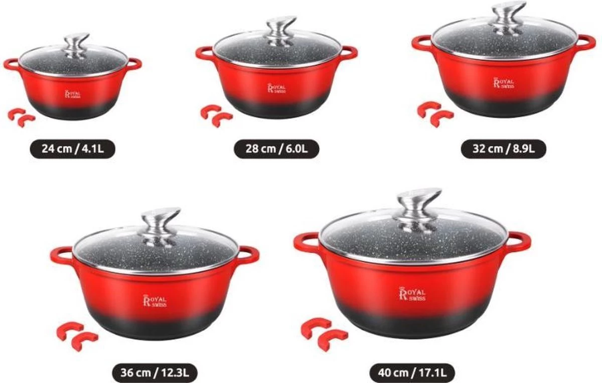 Royal Swiss Induction Casserole 20 Cm Ensemble De Casseroles Avec Revêtement Antiadhésif Et Revêtement En Pierre Couvercle En Verres Couleur Rouge 1 Royal Swiss Induction Casserole 20 Cm Ensemble De Casseroles Avec Revêtement Antiadhésif Et Revêtement En Pierre Couvercle En Verres Couleur Rouge