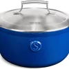 Saveur Selects Série Voyage - Cocotte En Fonte - 25 Cm - Avec Couvercle Léger Double Paroi - Blauw Classique - Convient à L'Induction - Sans PFAS - Garantie à Vie