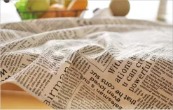 Tissu à Thee Durable 100% Katoen Lin Imprimé Journal Anglais/toile De Fond Photo/napperon/chiffon De Décoration (50 X 70 Cm) - Lessive Facile - Couleur Lin Naturel -Fournitures De Cuisine Boutique 1200x770 5