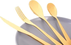 Otto Koning - Berlin - Ensemble De Couverts En Or Pour 6 Personnes, Couverts De Table 30 Pièces En Titane Plaqué Or Et Poli Brillant, épaisseur 4 Mm, Et Couteau à Steak. Couverts Modernes Pour 6 Personnes 6 Otto Koning - Berlin - Ensemble De Couverts En Or Pour 6 Personnes, Couverts De Table 30 Pièces En Titane Plaqué Or Et Poli Brillant, épaisseur 4 Mm, Et Couteau à Steak. Couverts Modernes Pour 6 Personnes -Fournitures De Cuisine Boutique 1200x771