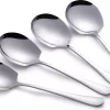 Set De 4 Cuillères De Service XL - Cuillère à Légumes - Cuillère à Pommes De Terre - Cuillère De Service - Cm - Acier Inoxydable - Argent