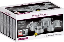 ProfiCook KTS 1225 - Set De Casseroles En Acier Inoxydable 5 Pièces - Avec Indication De La Taille -Fournitures De Cuisine Boutique 1200x791