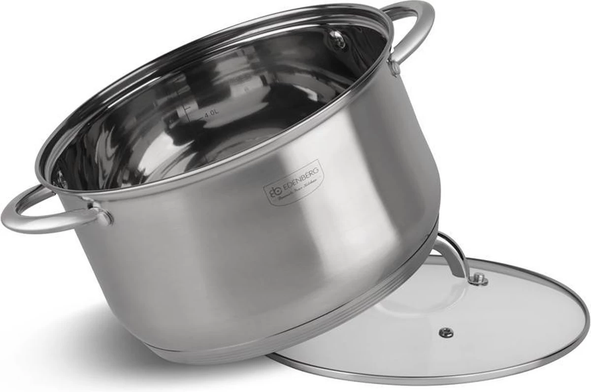 Edënbërg Classic Line - Batterie De Cuisine De Luxe - Acier Inoxydable - 10 Pièces - Fond 5 Couches 4 Edënbërg Classic Line - Batterie De Cuisine De Luxe - Acier Inoxydable - 10 Pièces - Fond 5 Couches – Image 4