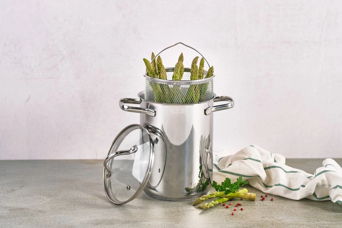 Cosy & Trendy - Poêle à Asperges - Marmite Avec Couvercle - Inox - Diamètre 16cm X H21cm 4 Cosy & Trendy - Poêle à Asperges - Marmite Avec Couvercle - Inox - Diamètre 16cm X H21cm – Image 4