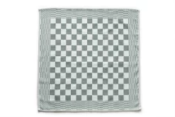 Set De Torchons Block Vert Foncé - 65x65 - Set De 6 - Carreaux - Chiffons Block - 100% Coton - Essuies De Vaisselle Horeca