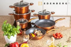 Edënbërg Copper Line - Ensemble De Batterie De Cuisine De Luxe De 15 Pièces En Aluminium Forgé - Cuivre / Métallisé -Fournitures De Cuisine Boutique 1200x800 40