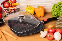 Edënberg Black Line - Poêle à Griller En Céramique Avec Couvercle - 24x24 Cm - Revêtement Antiadhésif 3 Couches ! -Fournitures De Cuisine Boutique 1200x800 62