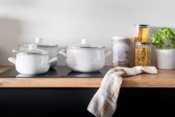 Ensemble De Casseroles Blanches Emalia Diamond 8 Pièces Pour Toutes Les Sources De Chaleur - Ensemble De Cuisson émaillé - Émail - Ensemble De Casseroles -Fournitures De Cuisine Boutique 1200x800 96