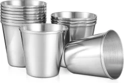 Set De 12 Gobelets à Shot En Acier Inoxydable, Verres à Shot Portables En Acier Inoxydable, Gobelets à Vin, Gobelets à Boire Pour Whisky, Liqueur De Tequila (45 Ml)