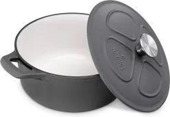Cocotte En Fonte Navaris Avec Couvercle - Faitout - Poêle émaillée - Convient Pour La Cuisson à Induction, Gaz Et Vitrocéramique - Noir Mat -Fournitures De Cuisine Boutique 1200x824 5