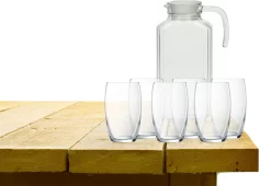 Carafe Carafe Luminarc Avec Bouchon De Fermeture En Verre 1700 Ml Avec 6x Verres à Boire / Verres à Eau De Luxe Versailles 375 ML