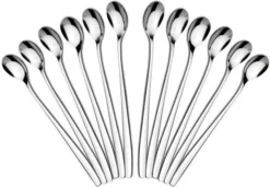 Cuillères Latte Machiato - Cuillères à Yogourt, à Dessert Ou à Café En Acier Inoxydable - KELERINO. - Ensemble De 12 Pièces