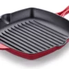 Rosmarino - Poêle En Fonte - Rouge - Ø27cm - Poêle à Griller - 100% Sans PFAS & PFOA - Émail - Convient à Toutes Les Sources De Chaleur